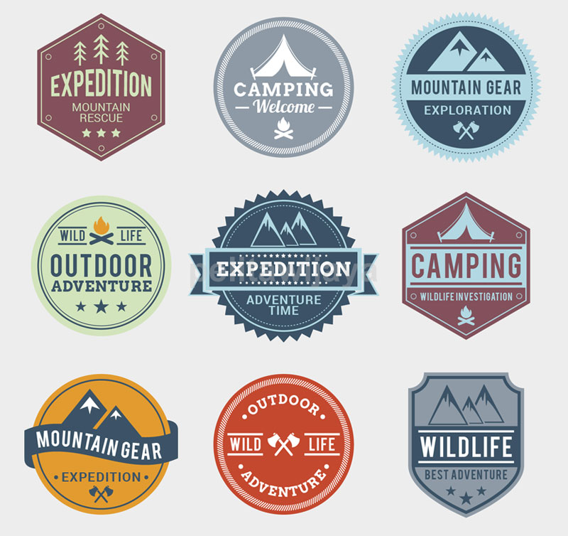 Stiker Stiker-Emblem-Outdoor-Camping-Hiking-Gunung